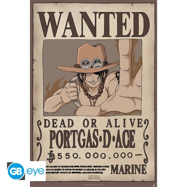 One Piece Wanted Portgas D. Ace Plakát